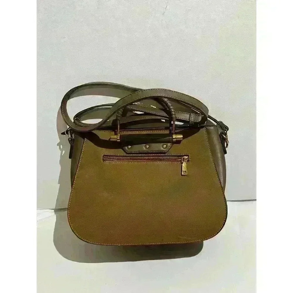 Marc New York Riveted Leather Tan Domed Bag Crossbody Work School Buckle - Picture 2 of 16